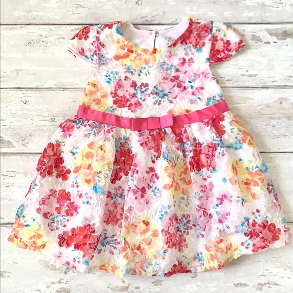 Girls 18-24m Spring Lace Floral Dress Toddler Kids 1989 Place Bran 18m 24m